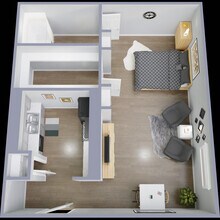 1 Bedroom / 1 Bathroom Gold 27A floor plan